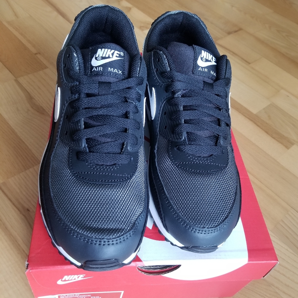 NIKE Air Max 90's Iron/Smoke Grey & White NWT - Picture 3 of 6